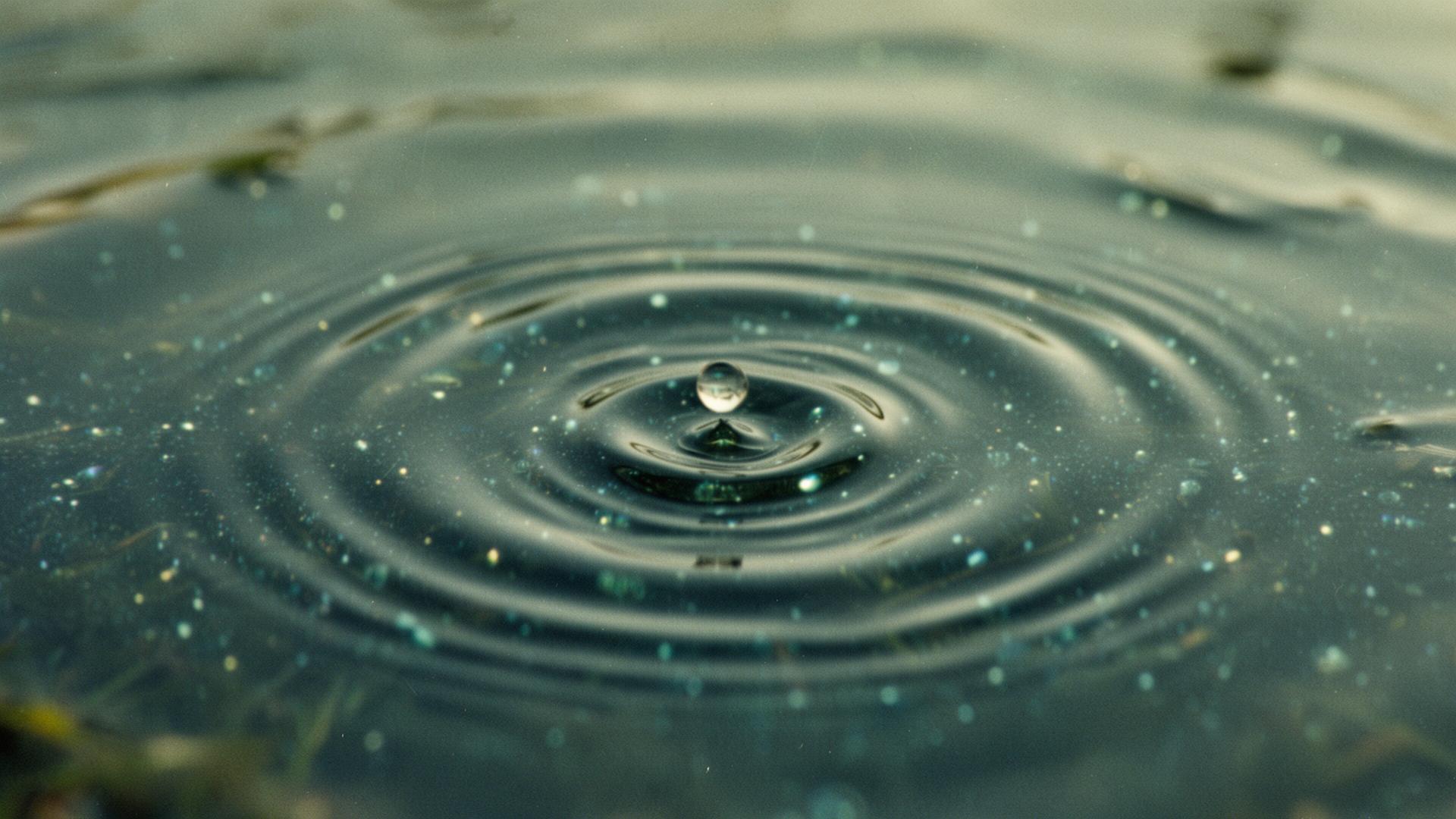 Scientific measurement — water droplet ripples