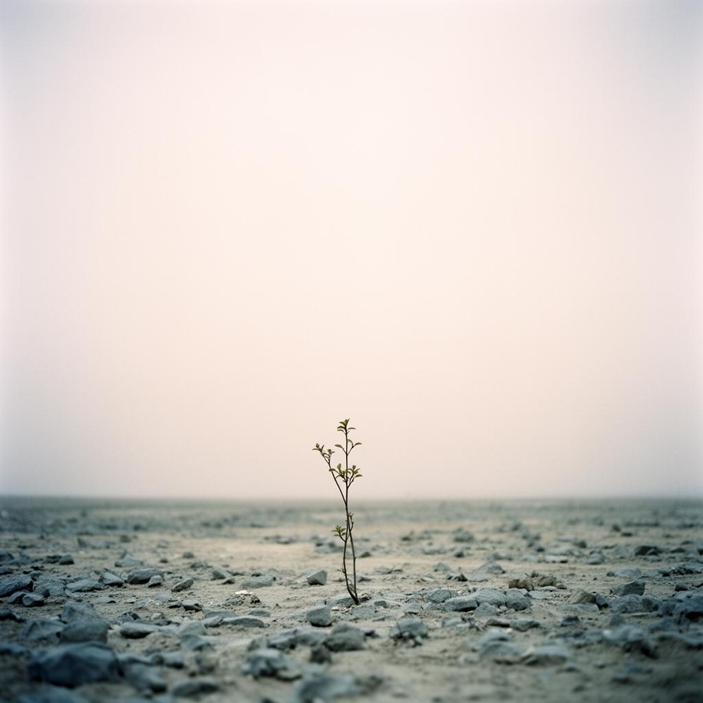 A single sapling on barren ground — unproven, priced for risk